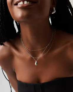 Savi Droplet Pendant & Double Necklace Set