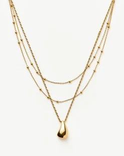 Savi Droplet Pendant & Double Necklace Set