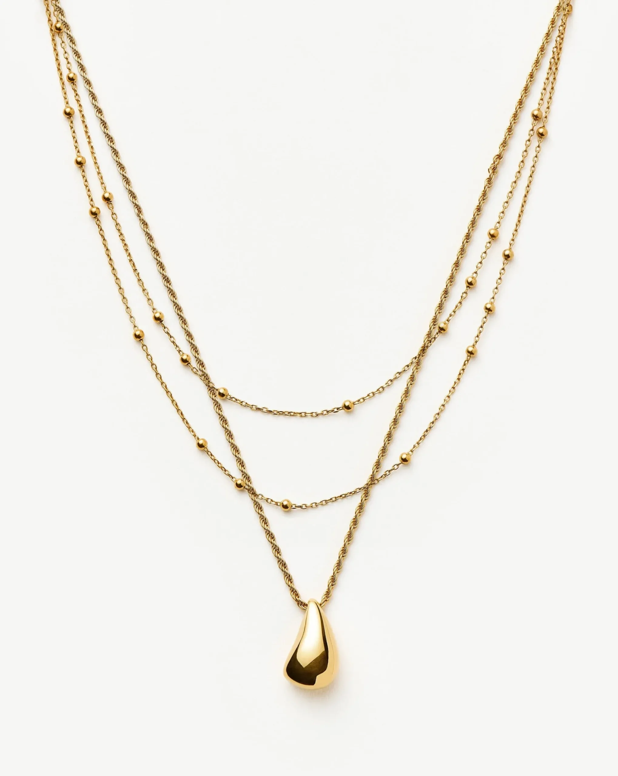 Savi Droplet Pendant & Double Necklace Set