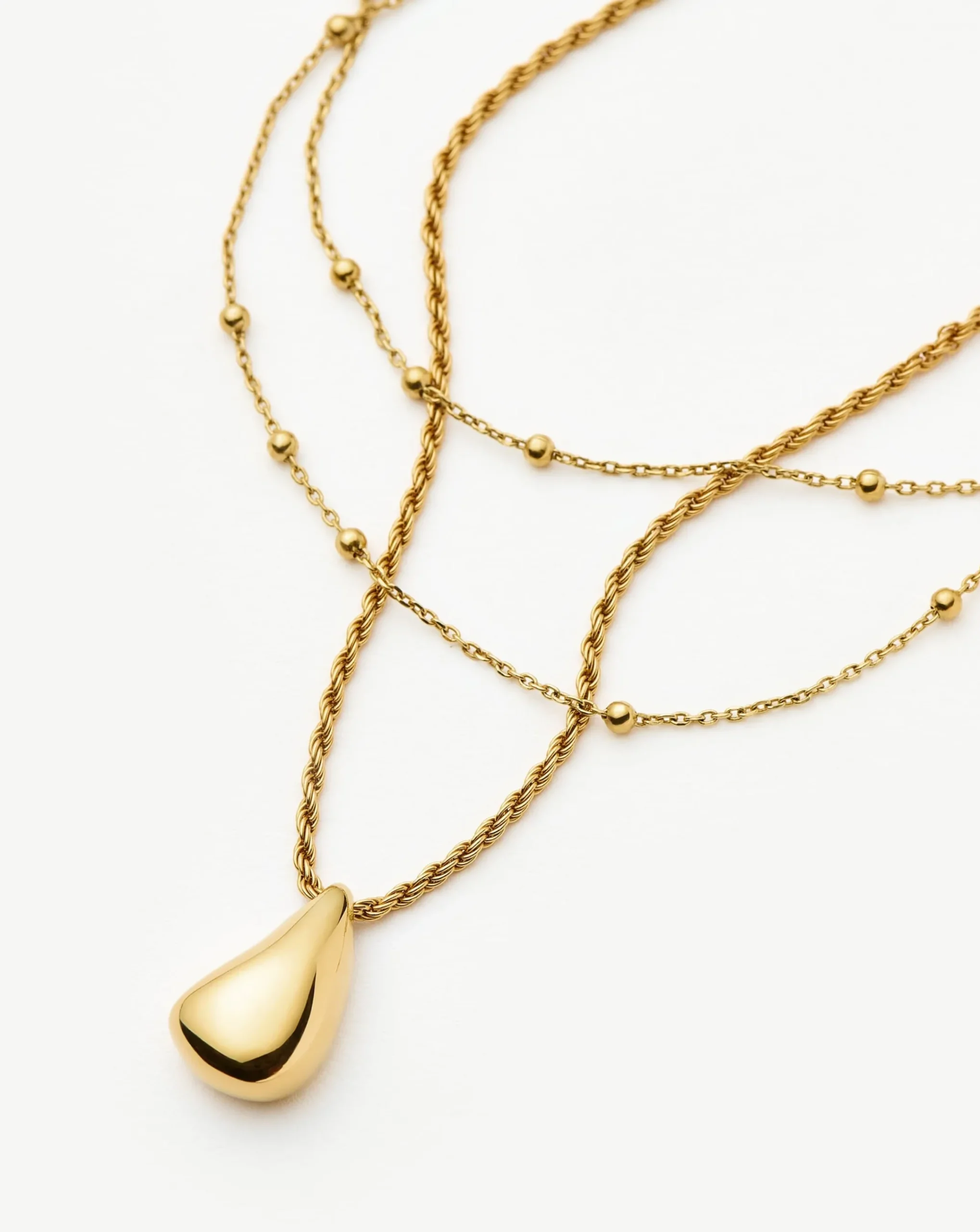 Savi Droplet Pendant & Double Necklace Set