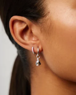 Savi Ridge Droplet Charm Earrings