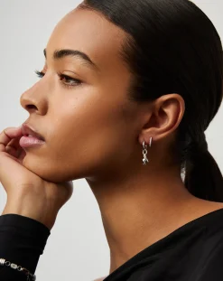 Savi Ridge Droplet Charm Earrings