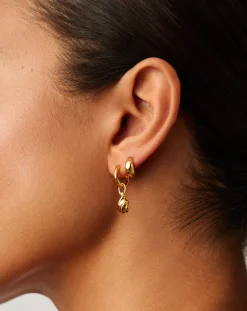Savi Ridge Droplet Charm Earrings
