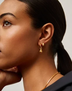 Savi Ridge Droplet Charm Earrings