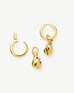 Savi Ridge Droplet Charm Earrings