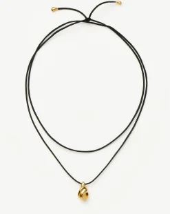 Savi Ridge Droplet Pendant Cord Necklace