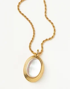 Savi Ridge Oval Gemstone Pendant Necklace