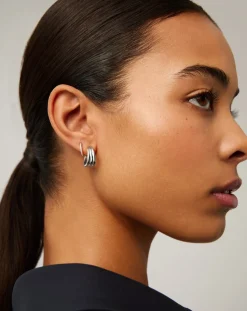 Savi Triple Ridge Hoop Earrings