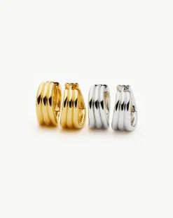 Savi Triple Ridge Hoop Earrings