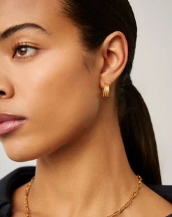 Savi Triple Ridge Hoop Earrings