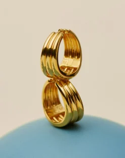 Savi Triple Ridge Hoop Earrings