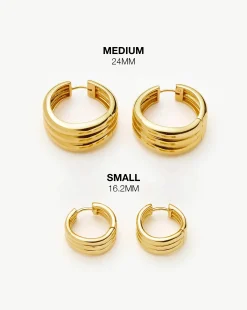 Savi Triple Ridge Hoop Earrings