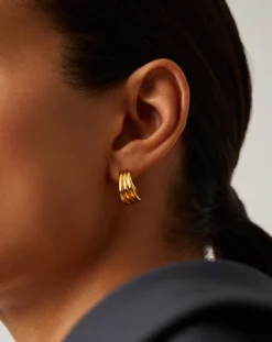 Savi Triple Ridge Hoop Earrings