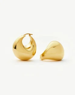 Sculptural Chubby Dome Medium Hoop Earrings