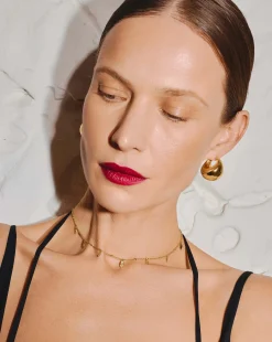 Sculptural Chubby Dome Medium Hoop Earrings