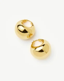 Sculptural Chubby Dome Medium Hoop Earrings