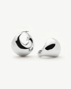 Sculptural Chubby Dome Medium Hoop Earrings