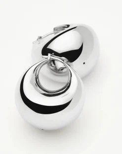 Sculptural Chubby Dome Medium Hoop Earrings