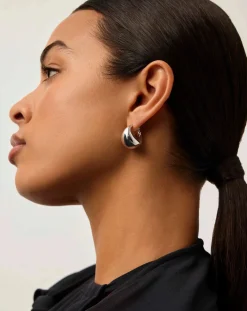 Sculptural Chubby Dome Small Hoop Earrings