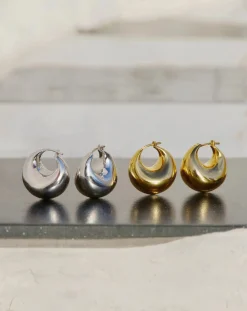 Sculptural Chubby Dome Small Hoop Earrings