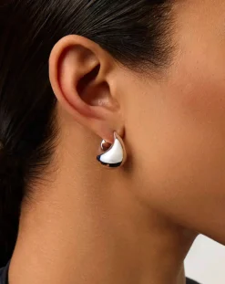 Sculptural Chubby Dome Small Hoop Earrings