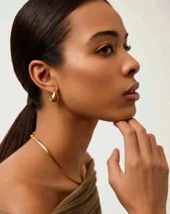 Sculptural Chubby Dome Small Hoop Earrings