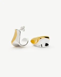 Sculptural Molten Medium Hoop Earrings