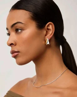 Sculptural Molten Medium Hoop Earrings