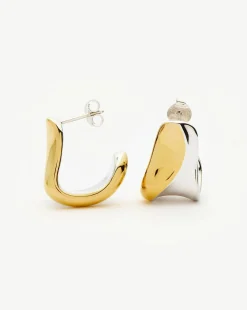 Sculptural Molten Medium Hoop Earrings