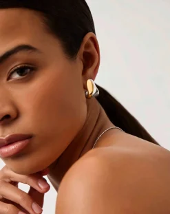 Sculptural Molten Medium Hoop Earrings