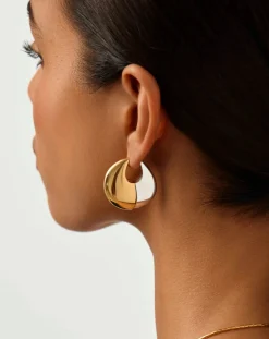 Sculptural Pebble Medium Hoop Earrings