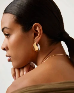 Sculptural Pebble Medium Hoop Earrings