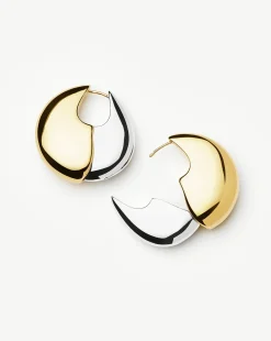 Sculptural Pebble Medium Hoop Earrings