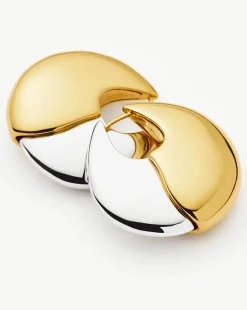 Sculptural Pebble Medium Hoop Earrings