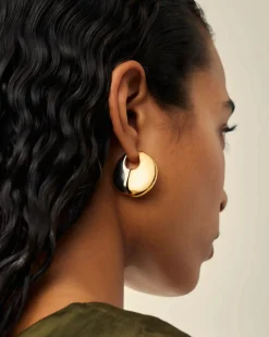 Sculptural Pebble Medium Hoop Earrings