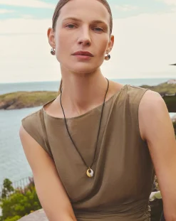 Sculptural Pebble Pendant Necklace Set