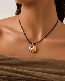 Sculptural Pebble Pendant Necklace Set