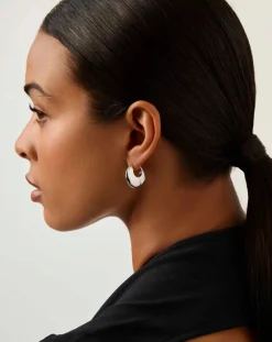 Sculptural Pebble Small Hoop Earrings