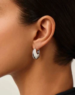 Sculptural Pebble Small Hoop Earrings