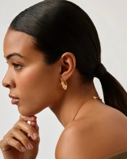Sculptural Pebble Small Hoop Earrings