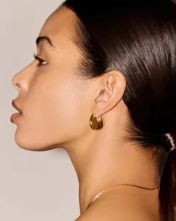 Sculptural Pebble Small Hoop Earrings