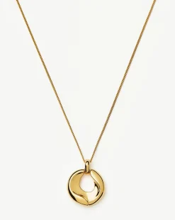 Sculptural Ridge Molten Pendant Necklace