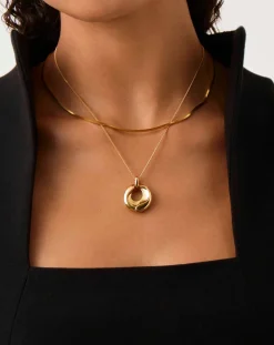 Sculptural Ridge Molten Pendant Necklace