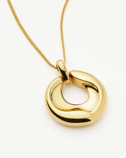 Sculptural Ridge Molten Pendant Necklace