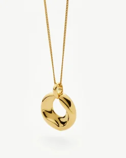 Sculptural Ridge Molten Pendant Necklace