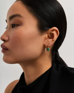 Shield & Spike Charm Hoop Earring Set