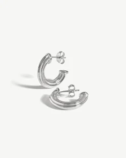 Small Ridge Hoop Earrings