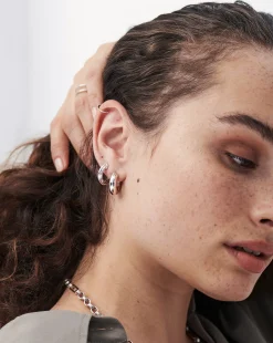 Small Ridge Hoop Earrings