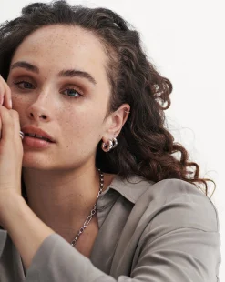 Small Ridge Hoop Earrings