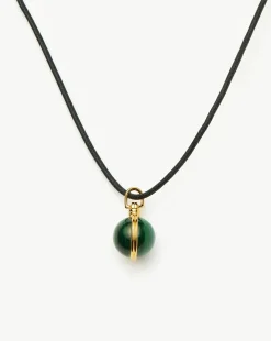 Sphere Gemstone Cord Pendant Necklace